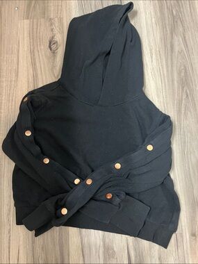 Mossimo Supply Co. Black Hoodie with Copper Snap Details